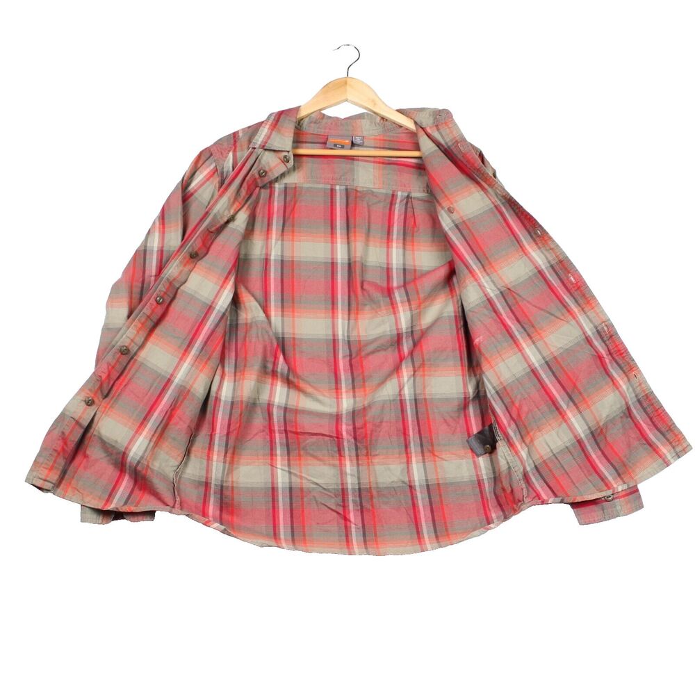 Merrell‎ Flannel Shirt Sz M Red Plaid Long Sleeve Button-Up Outdoors READ - Picture 2 of 8
